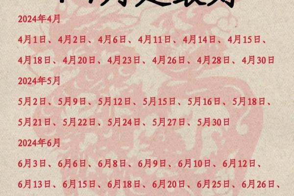 择吉选日子 2024年属龙人开市吉日一览表